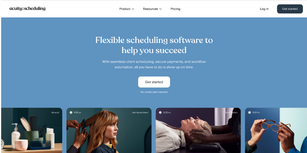 Acuity Scheduling appointment booking calendar interface
