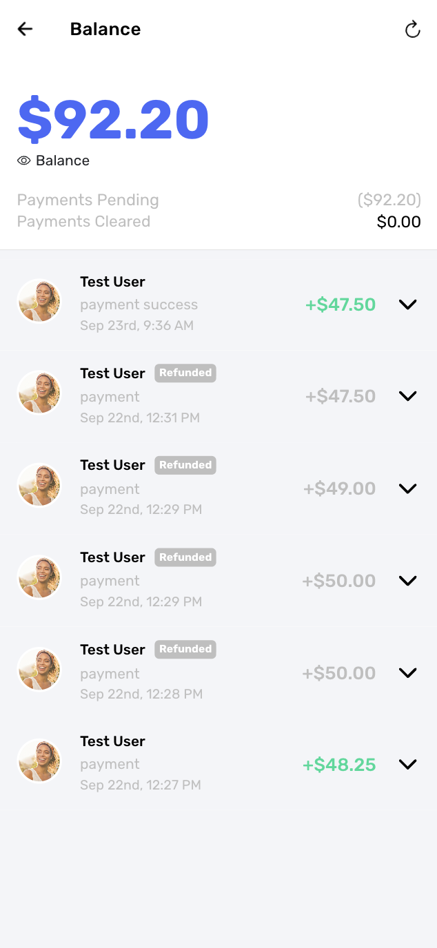 Self-service refund processing interface for instructors