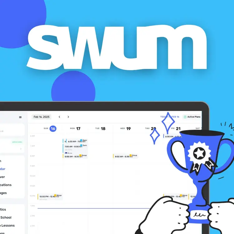 Swum swim lesson scheduling software interface