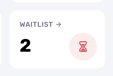 Coach Waitlist Manager card showing waitlist clients and controls